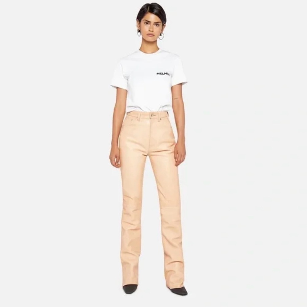 NWT Helmut Lang Leather Pants Femme Hi Bootcut / Straight Leg - Picture 11 of 12